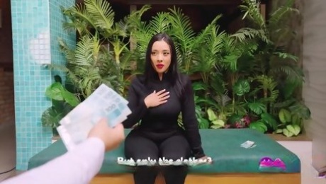 Brazilian beauty with gorgeous tits ass is being interviewed and fucked for money.