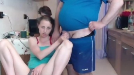 girl jerks off to a fat man in front of her husband 2