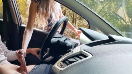 Public dick flash in car. Gorgeous stranger girl caught me jerking off in public and helped me. P. 1